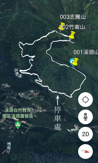 溪頭：嶺頭山、金柑樹山、溪頭山、竹崙山、志騰山