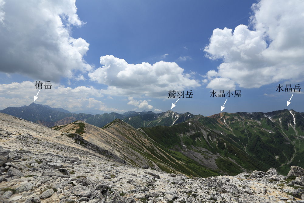 日本:裏銀座縱走-4~野口五郎小屋→野口五郎岳→水晶小屋